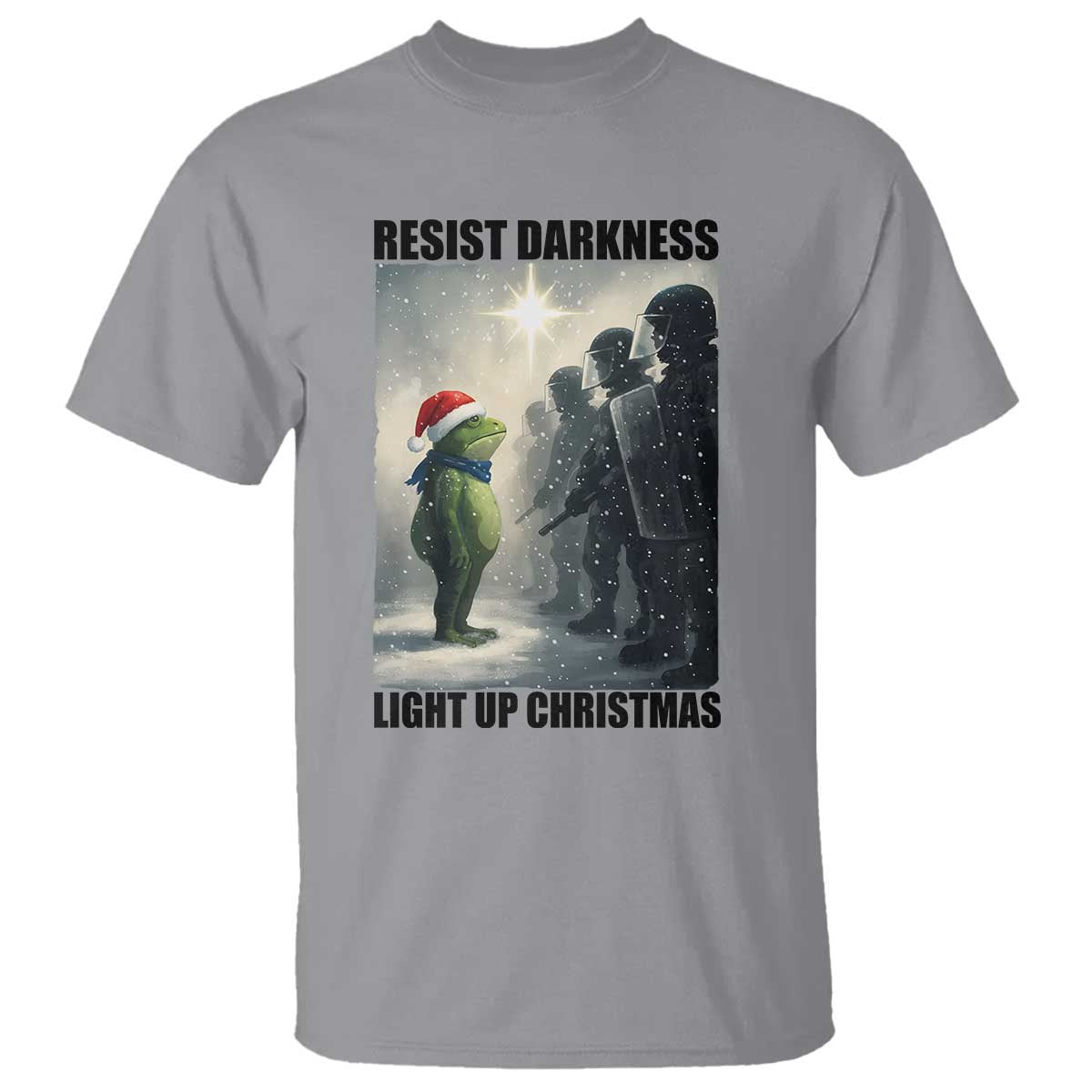 Frogs Resist Christmas T Shirt Funny Portland Protest ICE Activist Meme - Wonder Print Shop