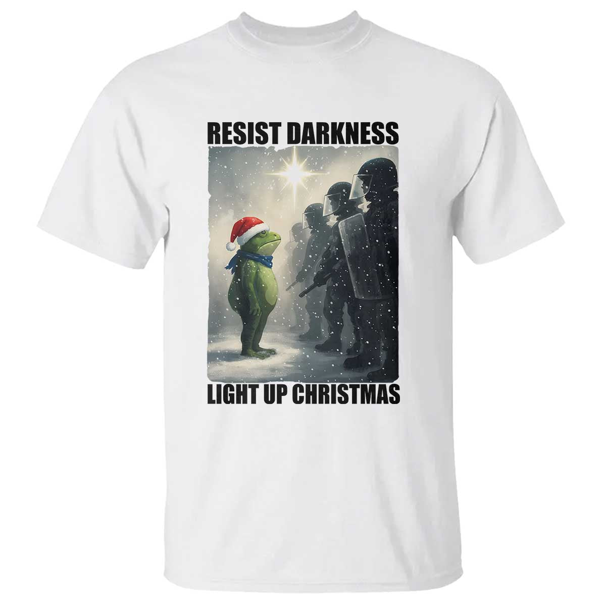 Frogs Resist Christmas T Shirt Funny Portland Protest ICE Activist Meme - Wonder Print Shop