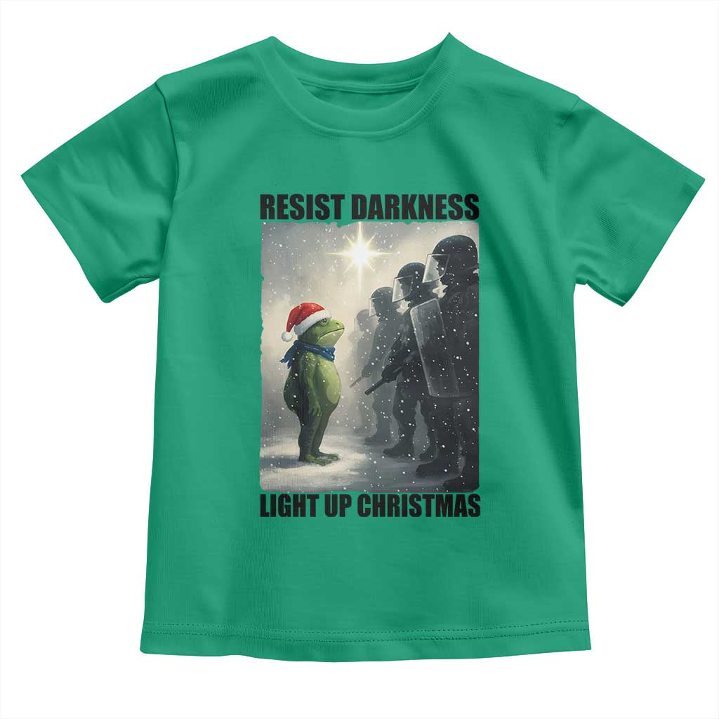 Frogs Resist Christmas Toddler T Shirt Funny Portland Protest ICE Activist Meme - Wonder Print Shop