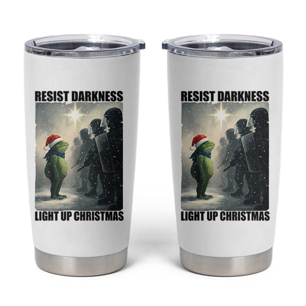 Frogs Resist Christmas Tumbler Cup Funny Portland Protest ICE Activist Meme - Wonder Print Shop