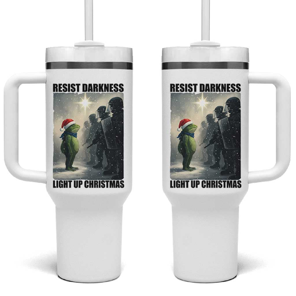 Frogs Resist Christmas Tumbler With Handle Funny Portland Protest ICE Activist Meme - Wonder Print Shop