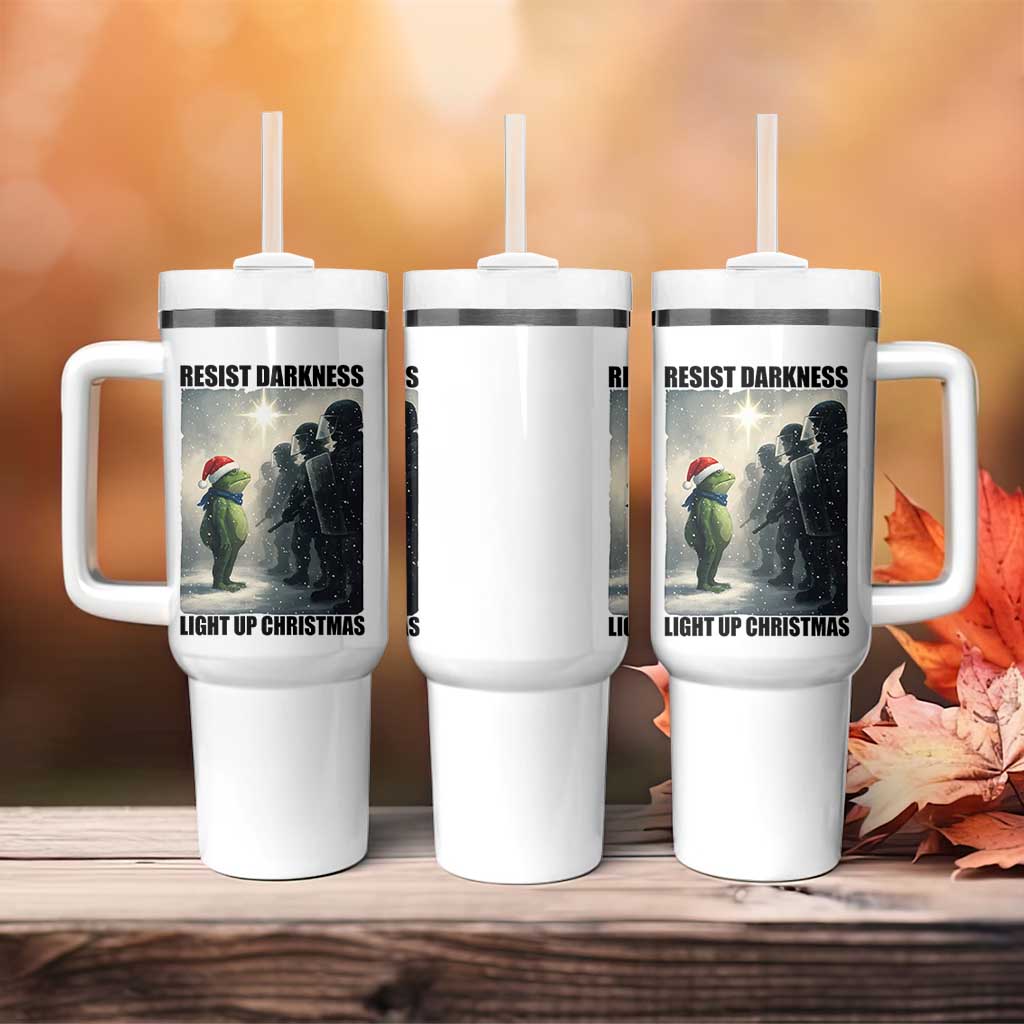 Frogs Resist Christmas Tumbler With Handle Funny Portland Protest ICE Activist Meme - Wonder Print Shop
