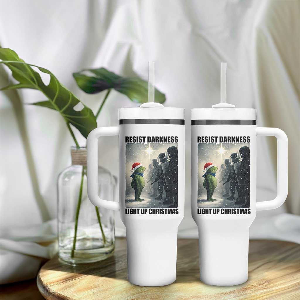 Frogs Resist Christmas Tumbler With Handle Funny Portland Protest ICE Activist Meme - Wonder Print Shop