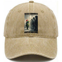 Frogs Resist Christmas Washed Cotton Baseball Cap Funny Portland Protest ICE Activist Meme