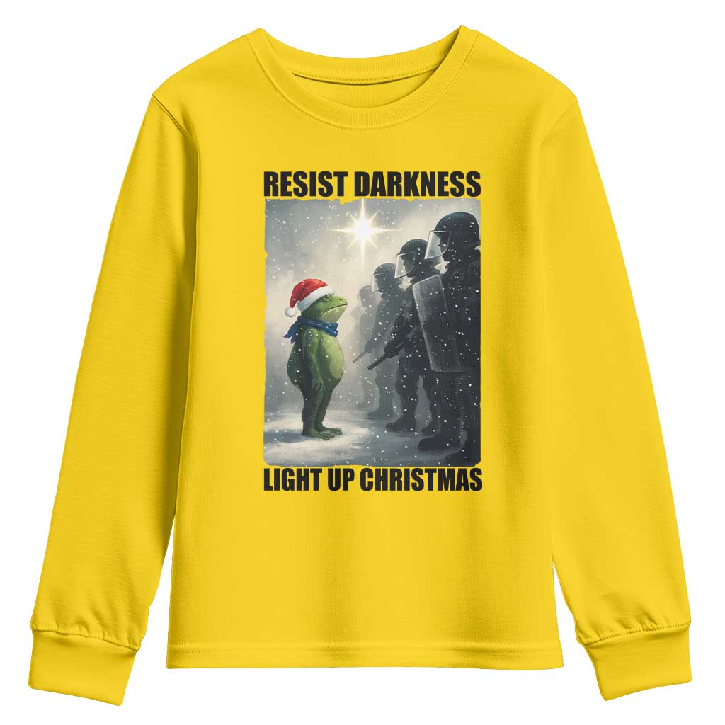 Frogs Resist Christmas Youth Sweatshirt Funny Portland Protest ICE Activist Meme - Wonder Print Shop