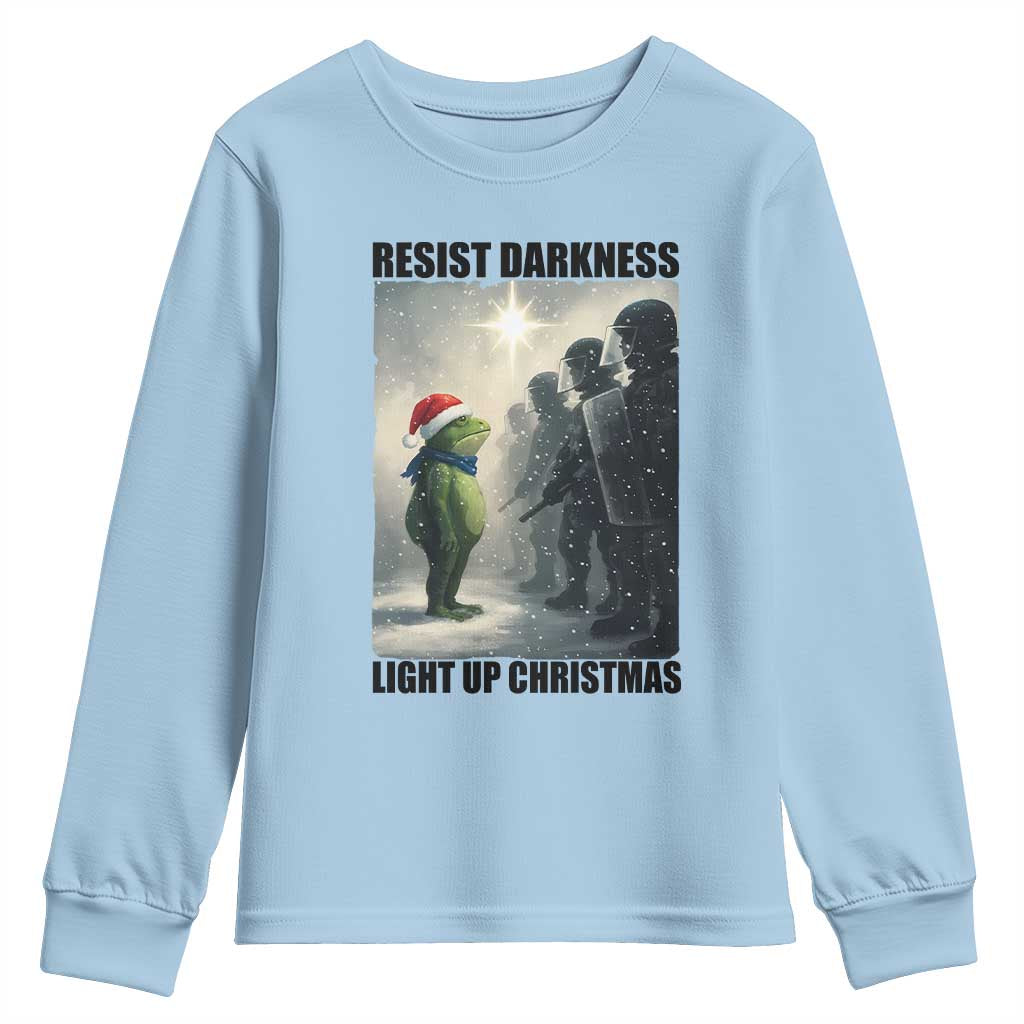 Frogs Resist Christmas Youth Sweatshirt Funny Portland Protest ICE Activist Meme - Wonder Print Shop