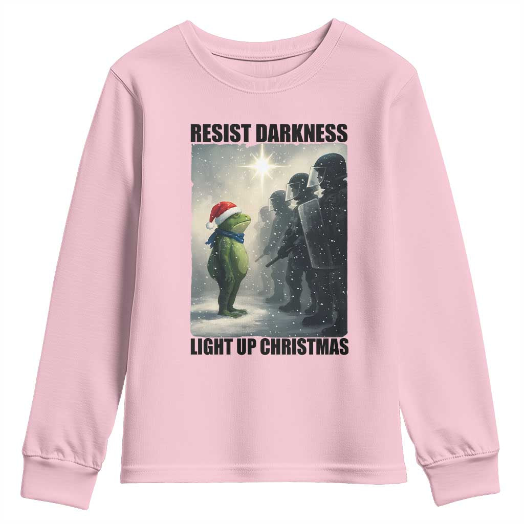 Frogs Resist Christmas Youth Sweatshirt Funny Portland Protest ICE Activist Meme - Wonder Print Shop