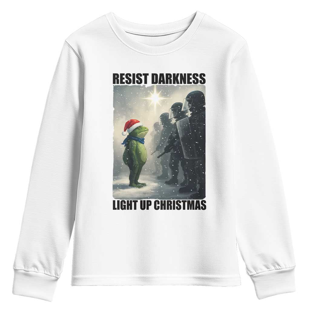 Frogs Resist Christmas Youth Sweatshirt Funny Portland Protest ICE Activist Meme - Wonder Print Shop