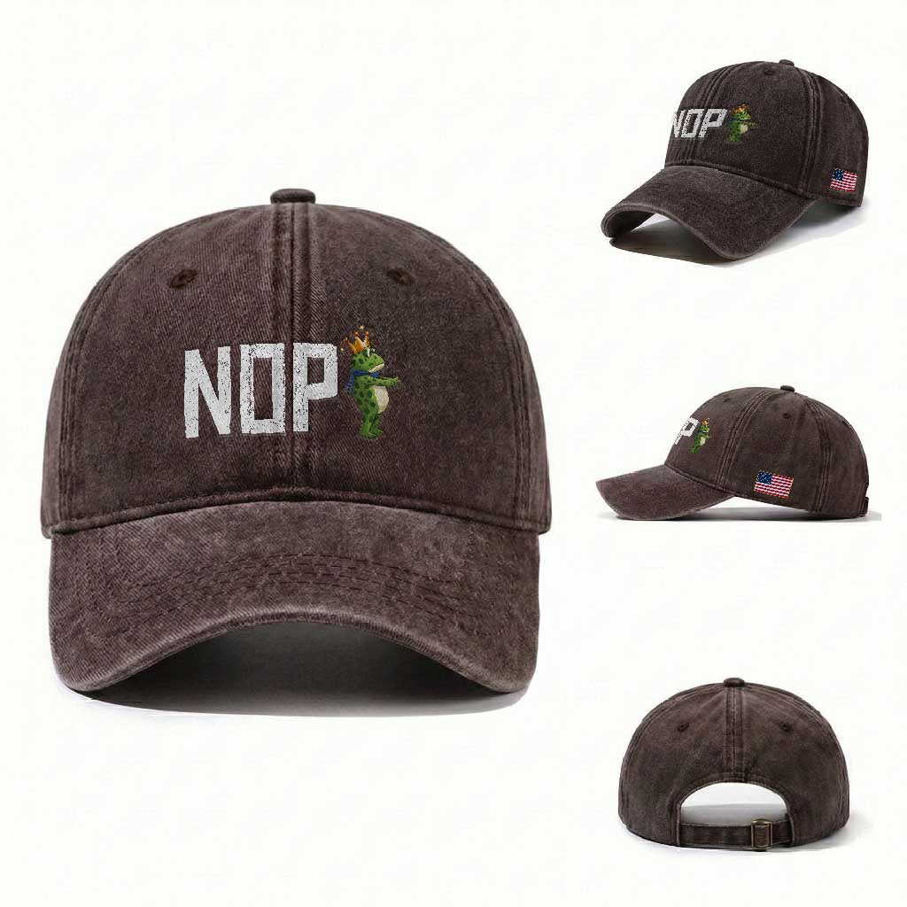 Frogs Resist Washed Cotton Baseball Cap No Kings In America Political 2025