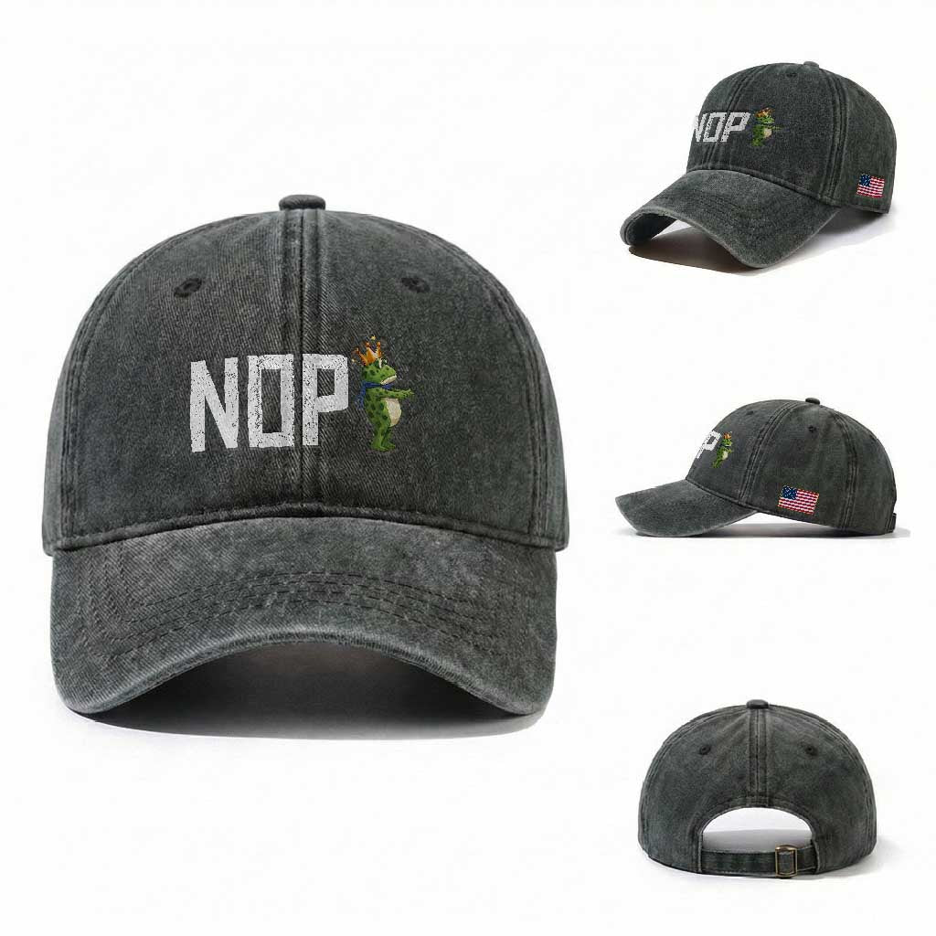 Frogs Resist Washed Cotton Baseball Cap No Kings In America Political 2025