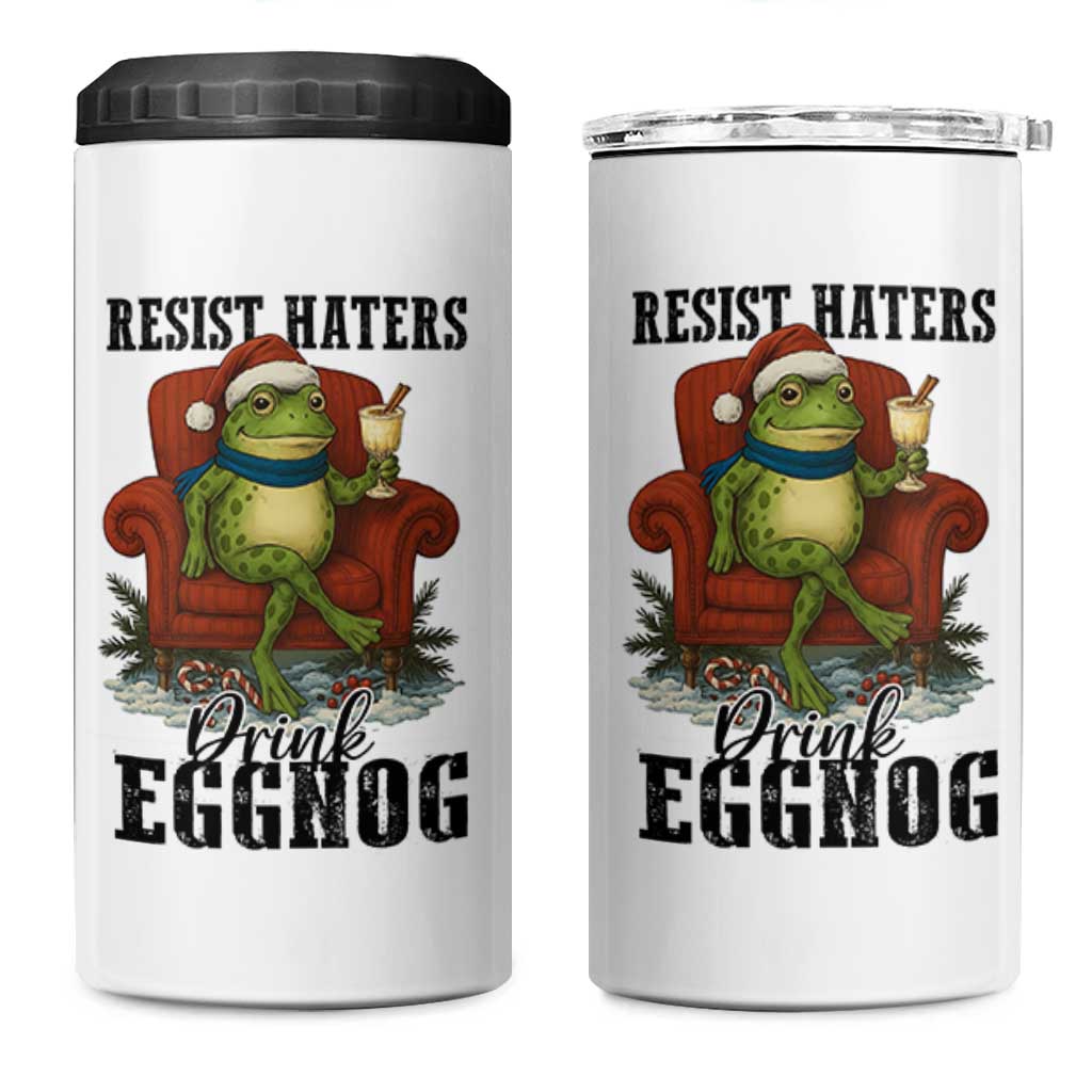 Frogs Resist Christmas 4 in 1 Can Cooler Tumbler Portland Frog Activist America Political 2025 - Wonder Print Shop