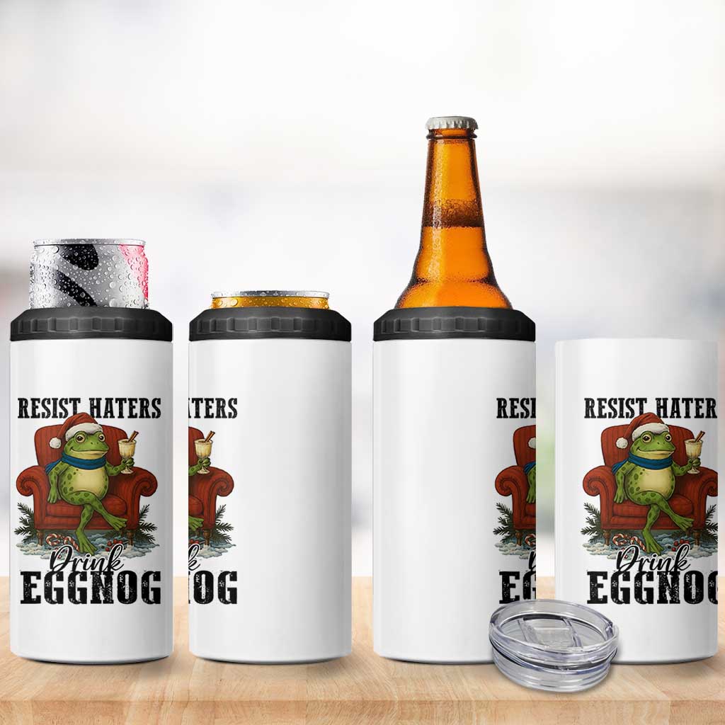 Frogs Resist Christmas 4 in 1 Can Cooler Tumbler Portland Frog Activist America Political 2025 - Wonder Print Shop