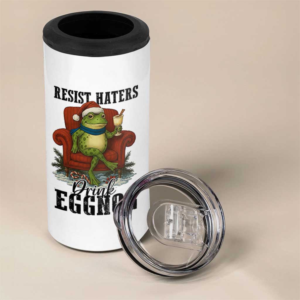 Frogs Resist Christmas 4 in 1 Can Cooler Tumbler Portland Frog Activist America Political 2025 - Wonder Print Shop