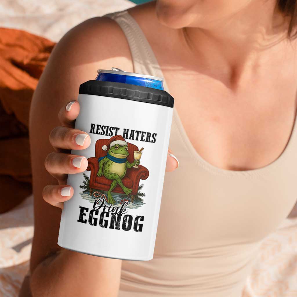 Frogs Resist Christmas 4 in 1 Can Cooler Tumbler Portland Frog Activist America Political 2025 - Wonder Print Shop