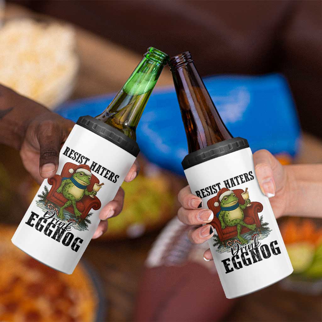 Frogs Resist Christmas 4 in 1 Can Cooler Tumbler Portland Frog Activist America Political 2025 - Wonder Print Shop