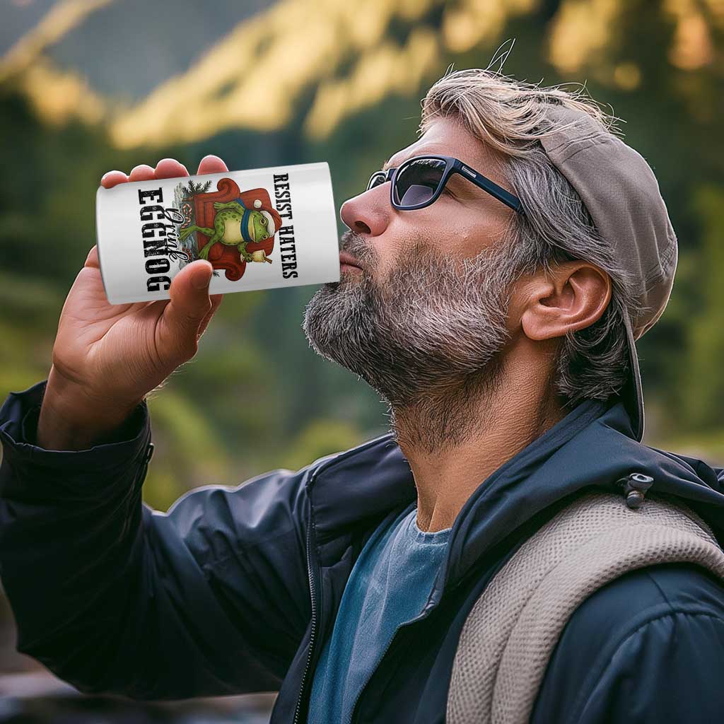 Frogs Resist Christmas 4 in 1 Can Cooler Tumbler Portland Frog Activist America Political 2025 - Wonder Print Shop