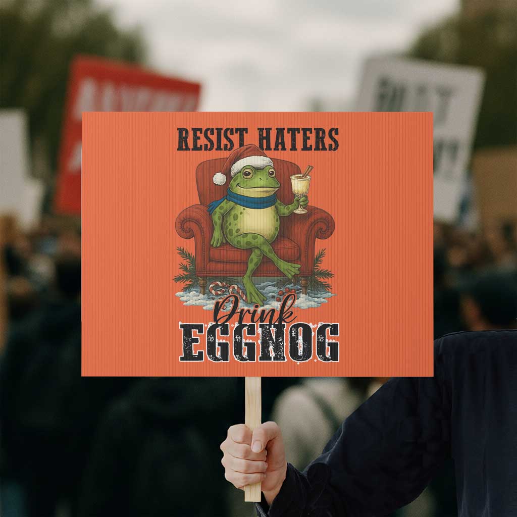Frogs Resist Christmas Protest Sign Portland Frog Activist America Political 2025 - Wonder Print Shop