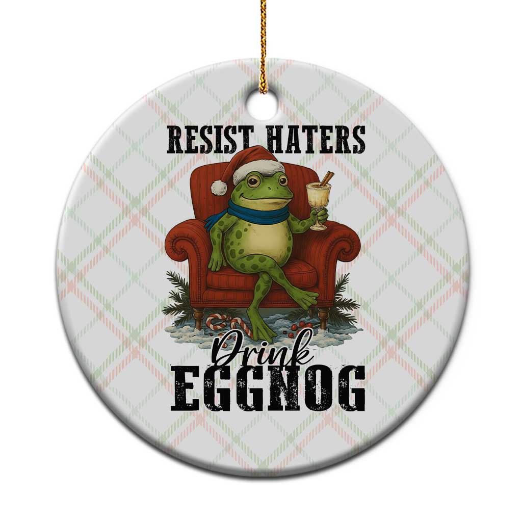 Frogs Resist Xmas Ceramic Ornament Portland Frog Activist America Political 2025 - Wonder Print Shop