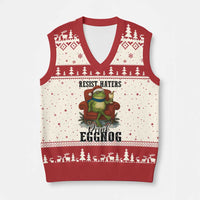 Frogs Resist Xmas V-Neck Knit Sweater Vest Portland Frog Activist America Political 2025 - Wonder Print Shop