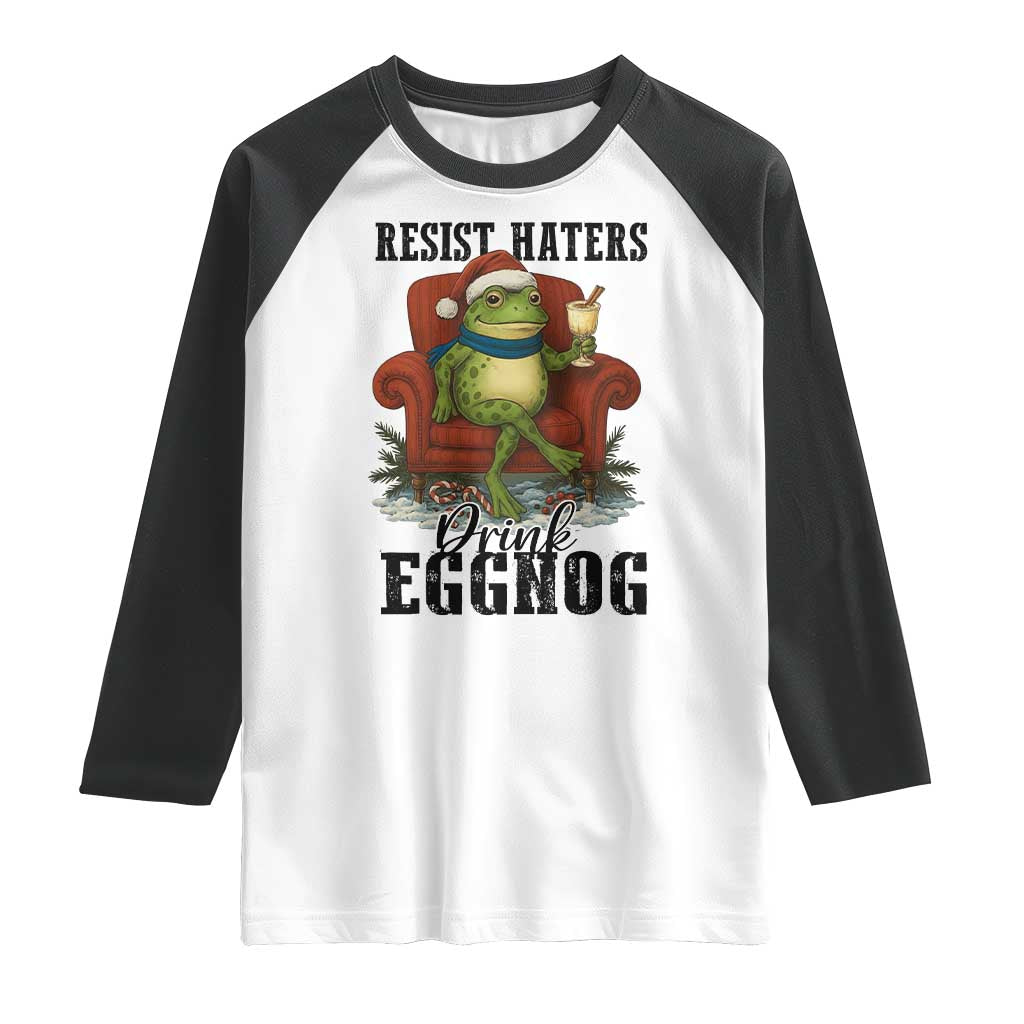 Frogs Resist Christmas Raglan Shirt Portland Frog Activist America Political 2025 - Wonder Print Shop