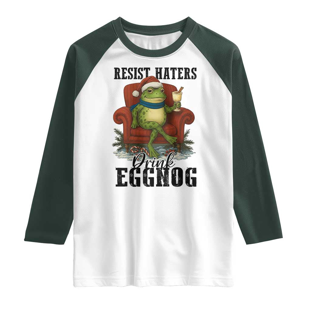 Frogs Resist Christmas Raglan Shirt Portland Frog Activist America Political 2025 - Wonder Print Shop