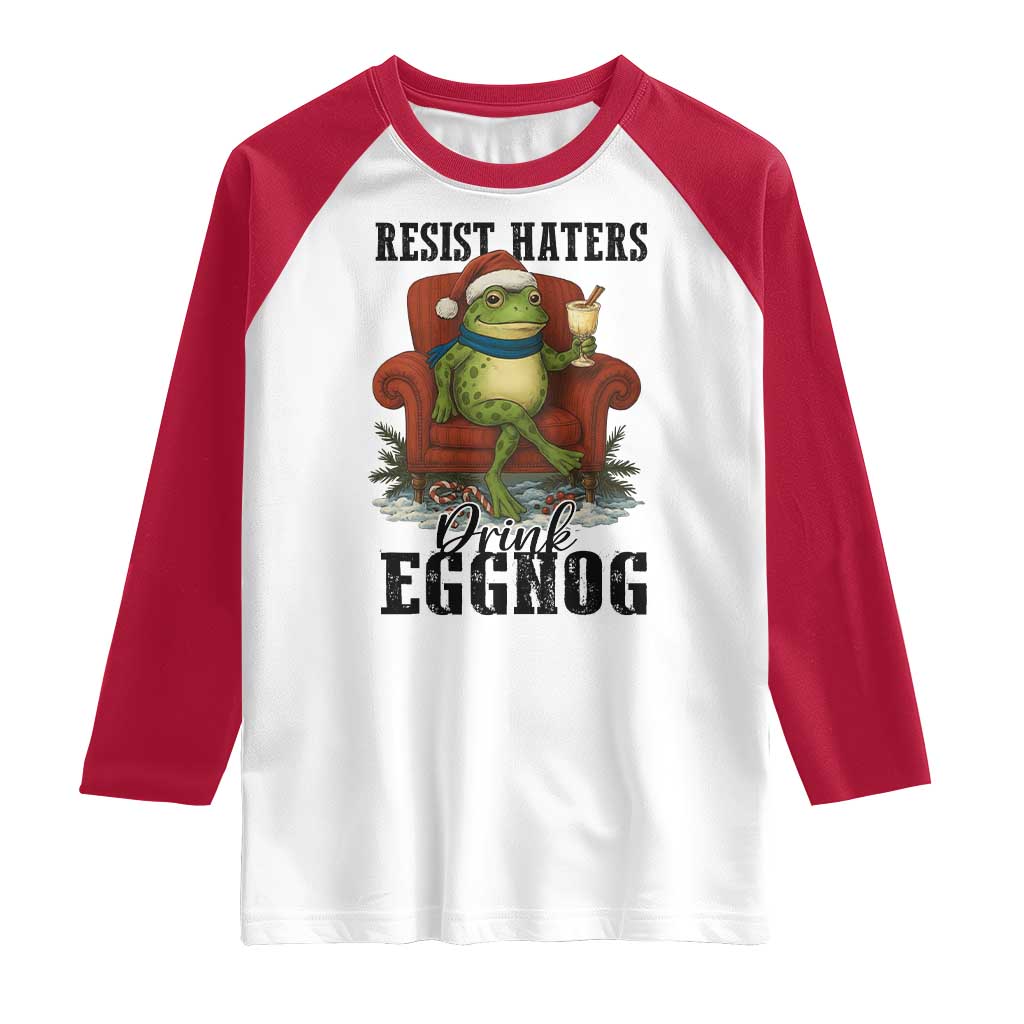 Frogs Resist Christmas Raglan Shirt Portland Frog Activist America Political 2025 - Wonder Print Shop