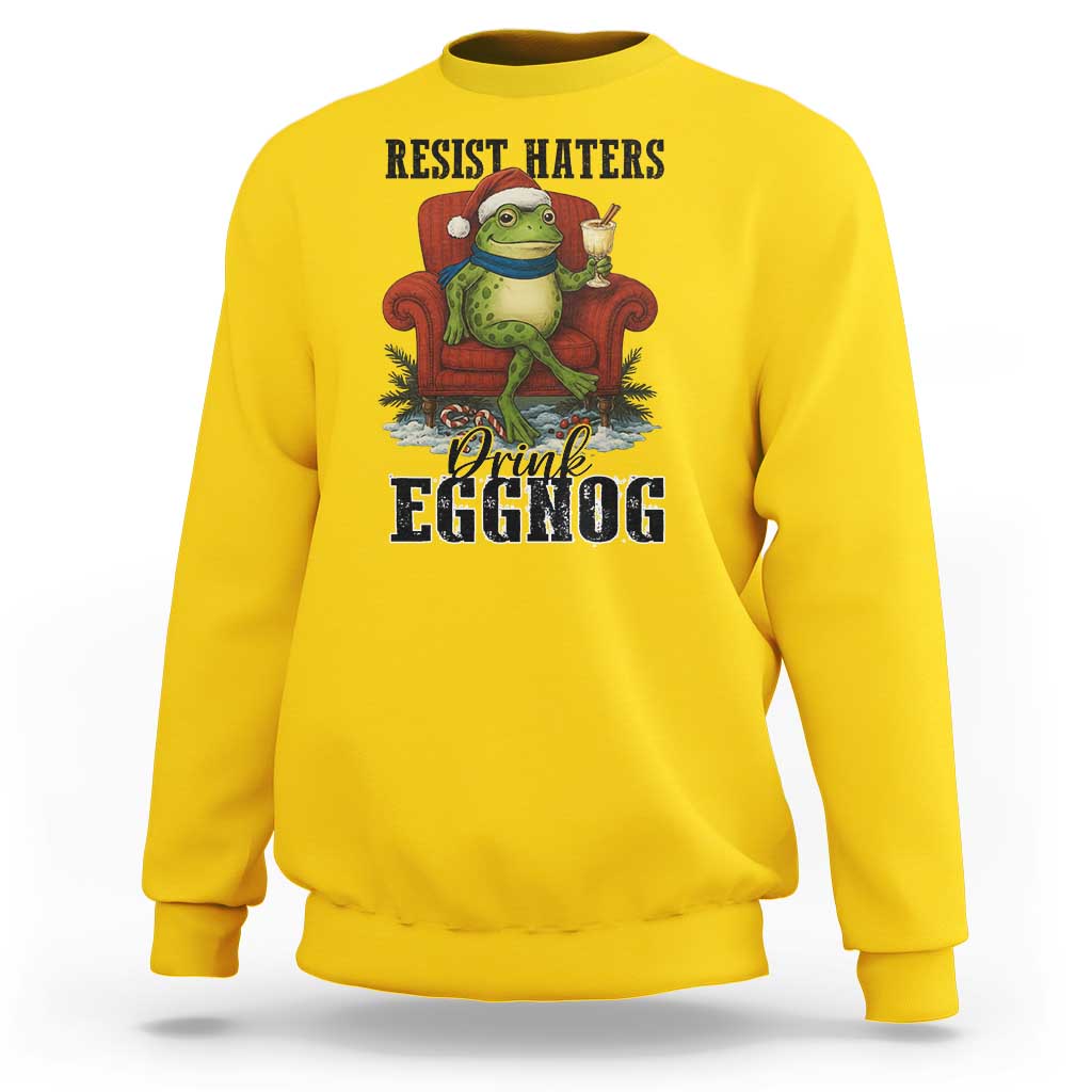 Frogs Resist Christmas Sweatshirt Portland Frog Activist America Political 2025 - Wonder Print Shop