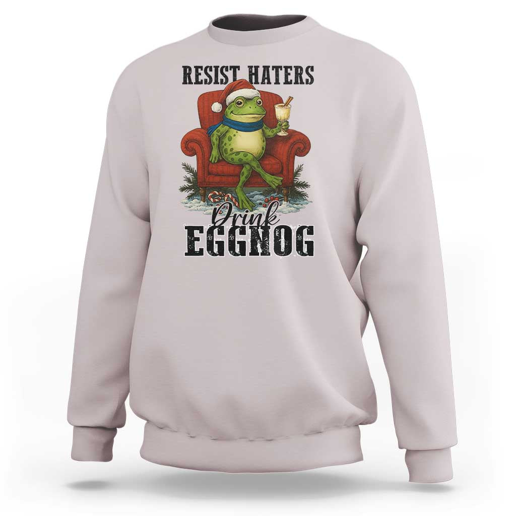 Frogs Resist Christmas Sweatshirt Portland Frog Activist America Political 2025 - Wonder Print Shop