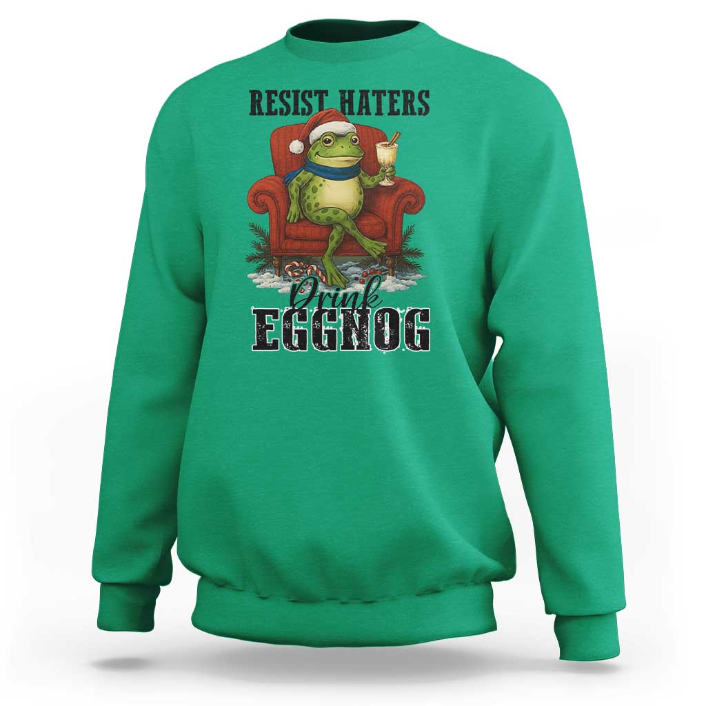 Frogs Resist Christmas Sweatshirt Portland Frog Activist America Political 2025 - Wonder Print Shop