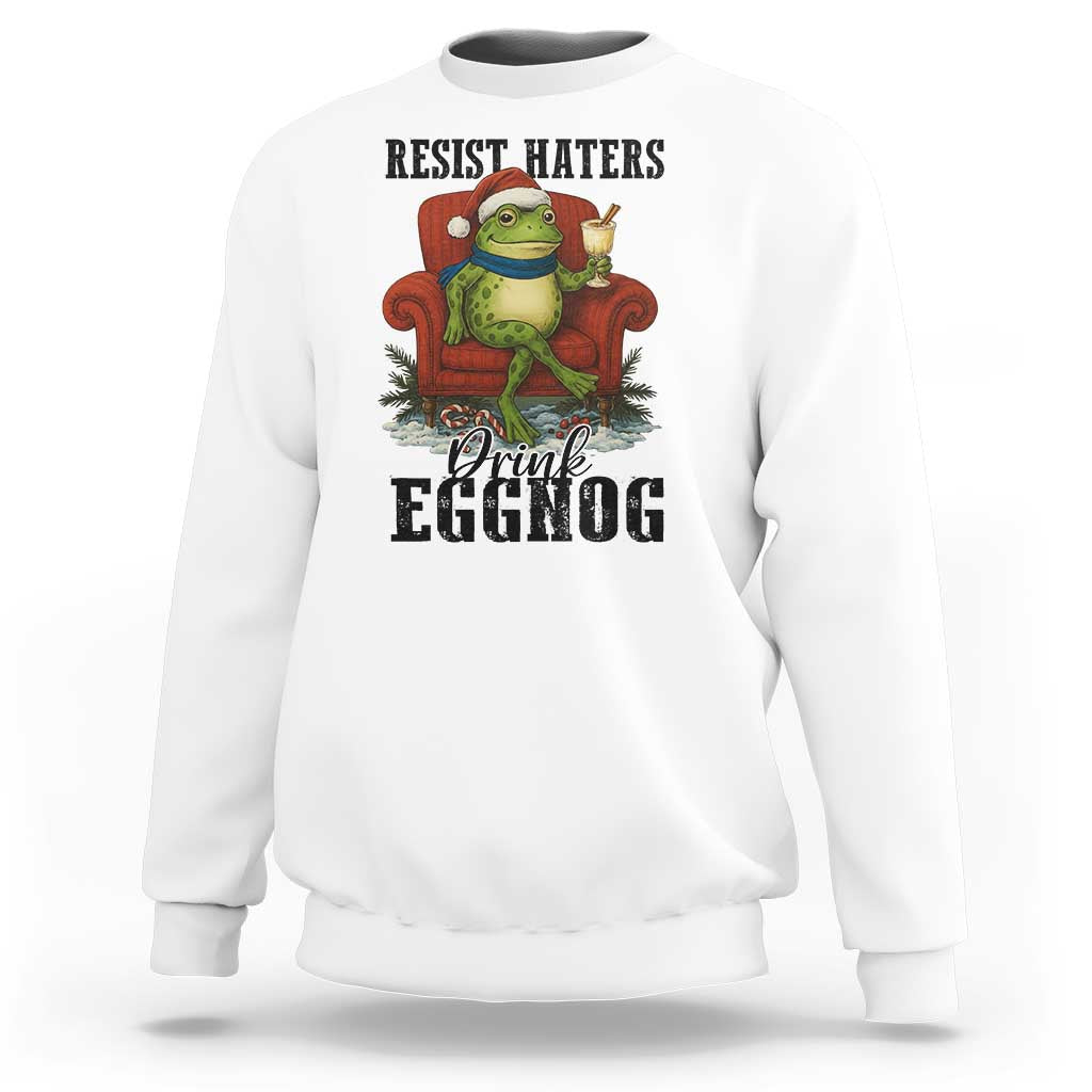 Frogs Resist Christmas Sweatshirt Portland Frog Activist America Political 2025 - Wonder Print Shop