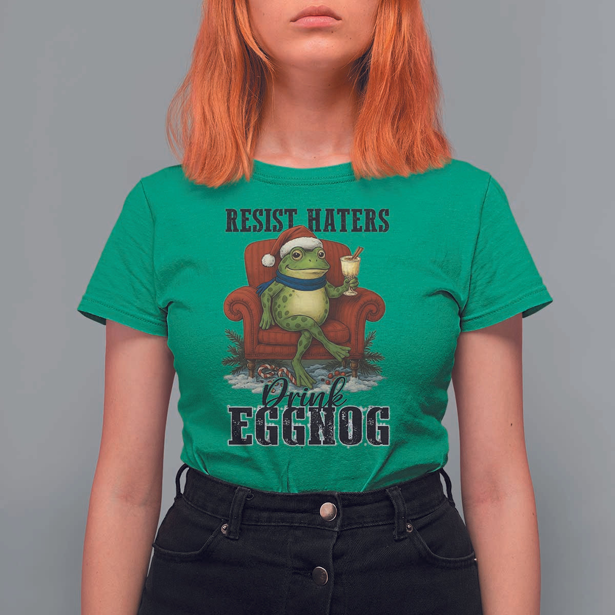 Frogs Resist Christmas T Shirt For Women Portland Frog Activist America Political 2025 - Wonder Print Shop