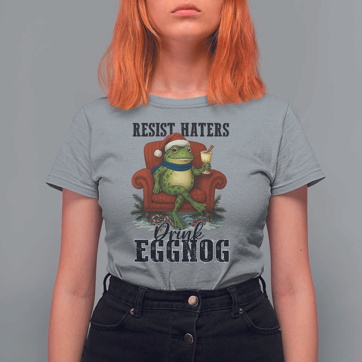 Frogs Resist Christmas T Shirt For Women Portland Frog Activist America Political 2025 - Wonder Print Shop
