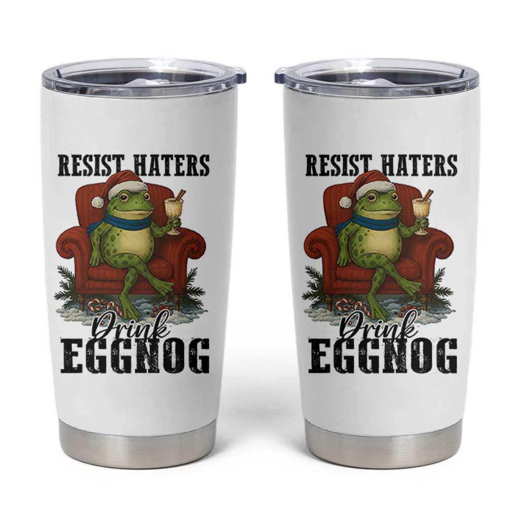 Frogs Resist Christmas Tumbler Cup Portland Frog Activist America Political 2025 - Wonder Print Shop