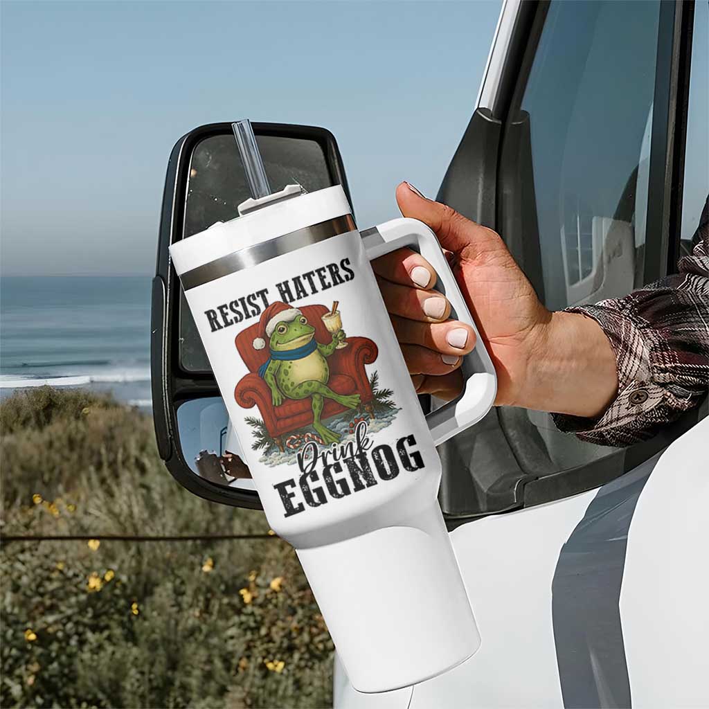 Frogs Resist Christmas Tumbler With Handle Portland Frog Activist America Political 2025 - Wonder Print Shop