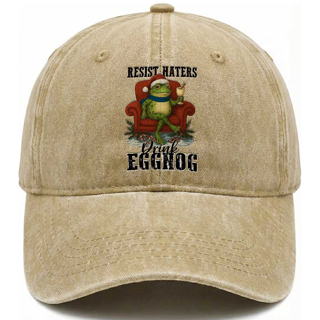 Frogs Resist Christmas Washed Cotton Baseball Cap Portland Frog Activist America Political 2025