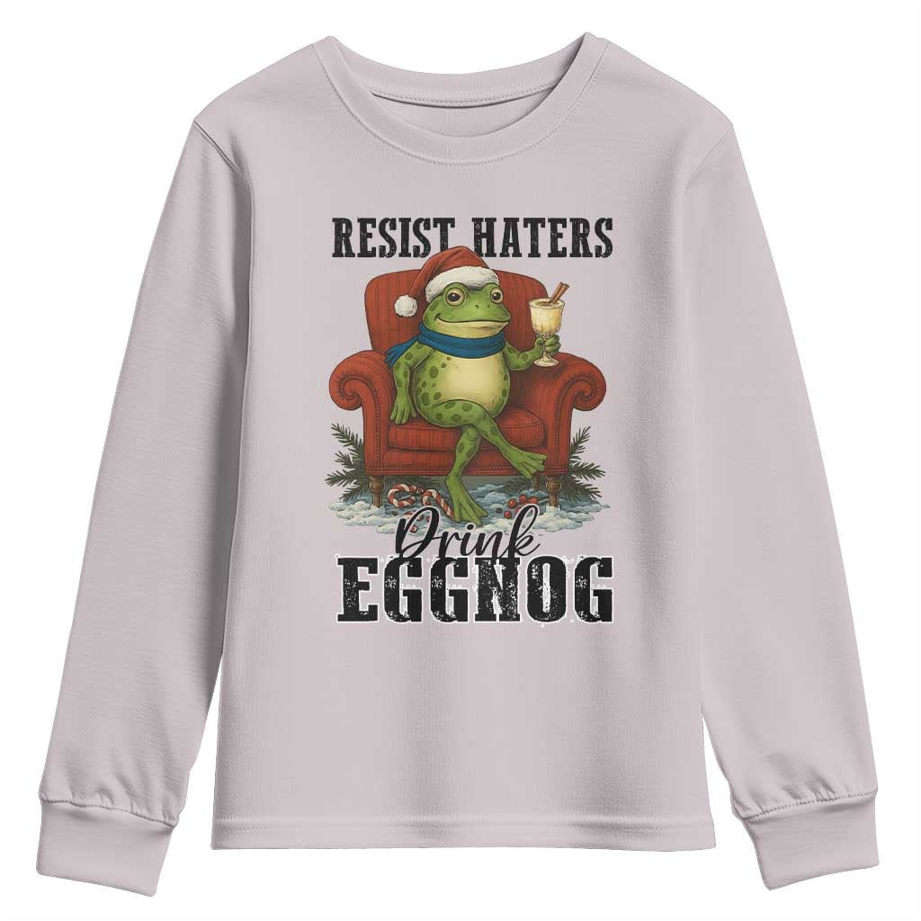 Frogs Resist Christmas Youth Sweatshirt Portland Frog Activist America Political 2025 - Wonder Print Shop