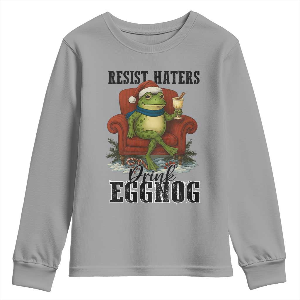 Frogs Resist Christmas Youth Sweatshirt Portland Frog Activist America Political 2025 - Wonder Print Shop