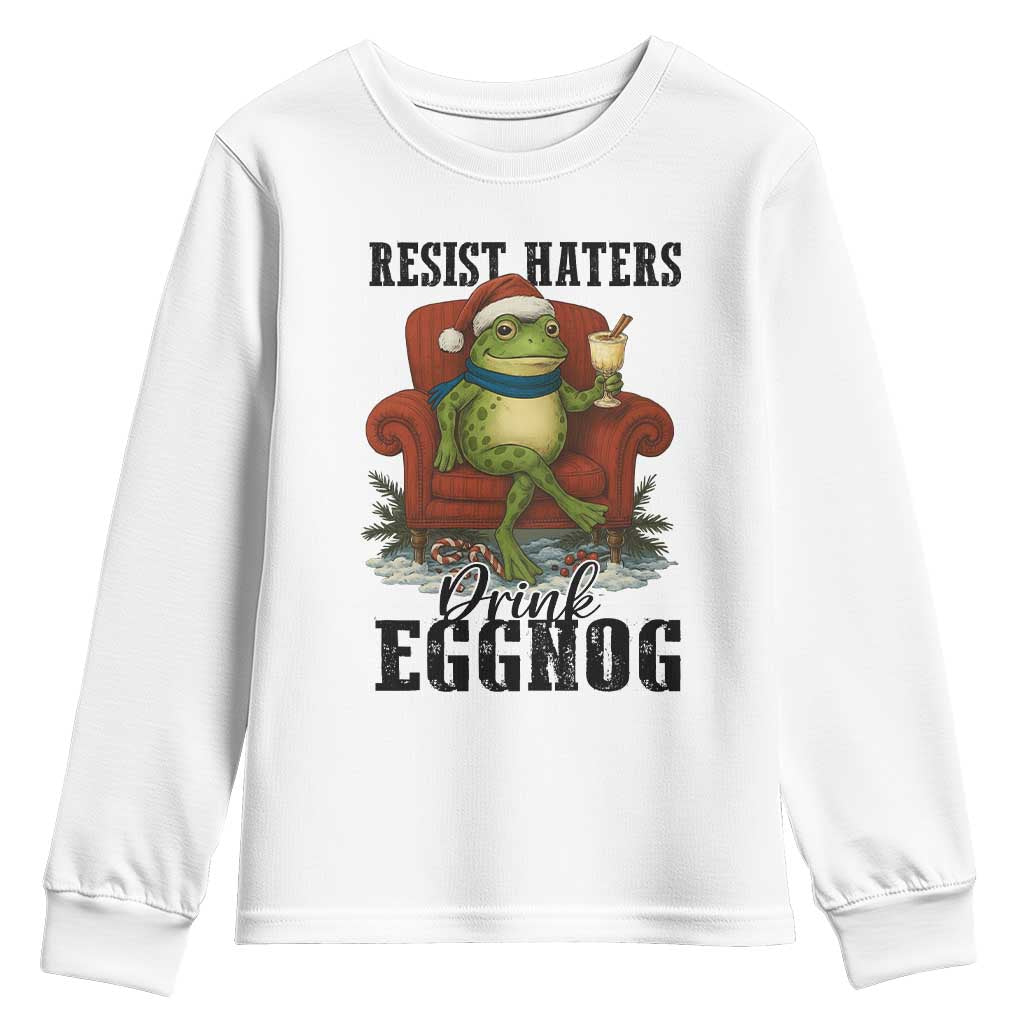 Frogs Resist Christmas Youth Sweatshirt Portland Frog Activist America Political 2025 - Wonder Print Shop