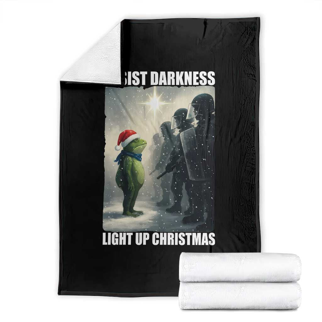 Resist Frog Christmas Throw Blanket Funny Portland Protest ICE Activist Meme - Wonder Print Shop