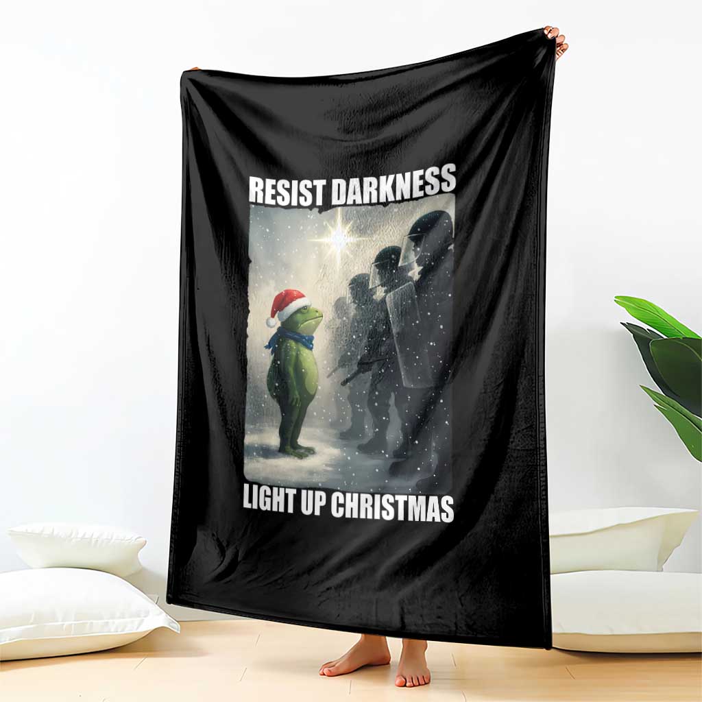 Resist Frog Christmas Throw Blanket Funny Portland Protest ICE Activist Meme - Wonder Print Shop