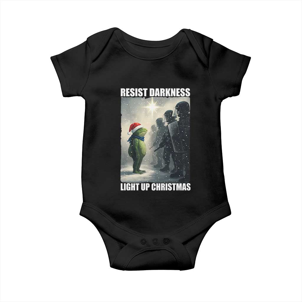 Resist Frog Christmas Baby Onesie Funny Portland Protest ICE Activist Meme - Wonder Print Shop