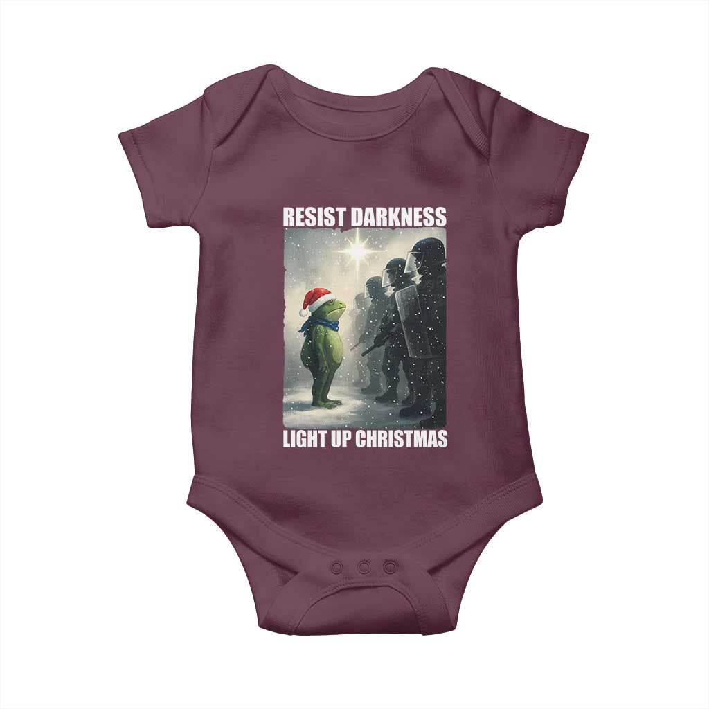 Resist Frog Christmas Baby Onesie Funny Portland Protest ICE Activist Meme - Wonder Print Shop