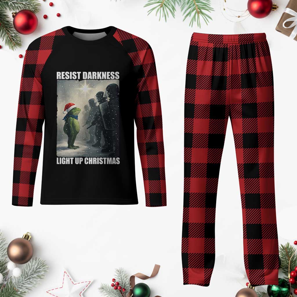 Resist Frog Christmas Plaid Pajama Set Funny Portland Protest ICE Activist Meme - Wonder Print Shop