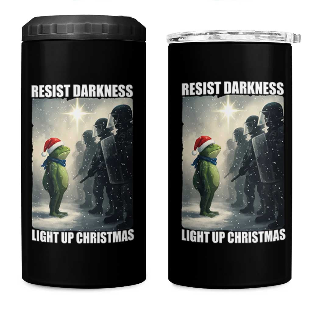 Resist Frog Christmas 4 in 1 Can Cooler Tumbler Funny Portland Protest ICE Activist Meme - Wonder Print Shop
