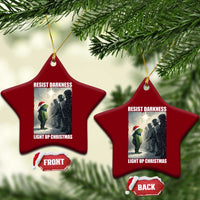 Resist Frog Xmas Ceramic Ornament Funny Portland Protest ICE Activist Meme - Wonder Print Shop