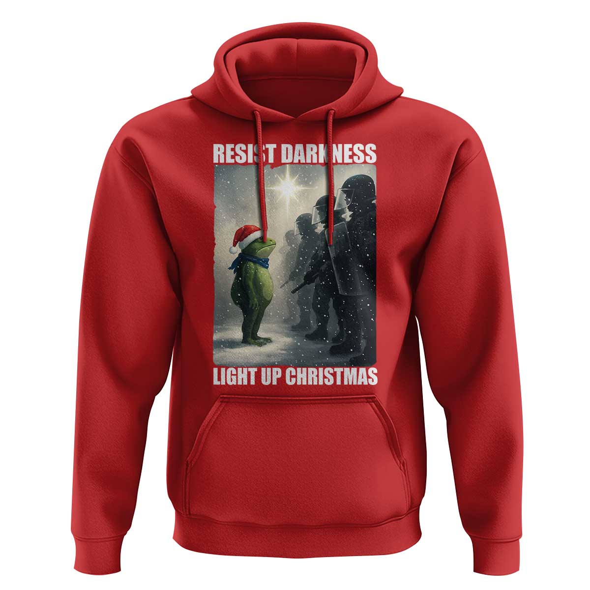 Resist Frog Christmas Hoodie Funny Portland Protest ICE Activist Meme - Wonder Print Shop