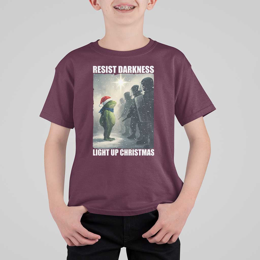 Resist Frog Christmas T Shirt For Kid Funny Portland Protest ICE Activist Meme - Wonder Print Shop