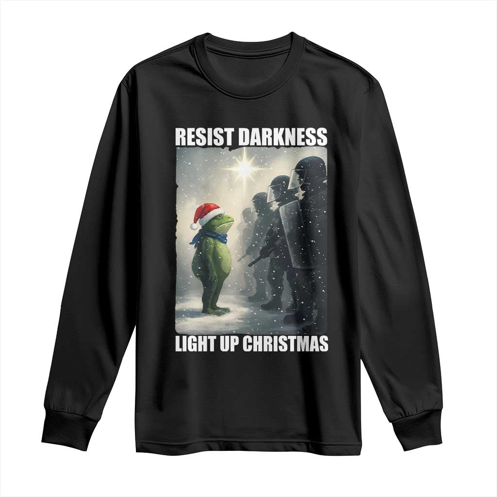 Resist Frog Christmas Long Sleeve Shirt Funny Portland Protest ICE Activist Meme - Wonder Print Shop