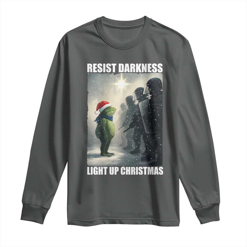Resist Frog Christmas Long Sleeve Shirt Funny Portland Protest ICE Activist Meme - Wonder Print Shop