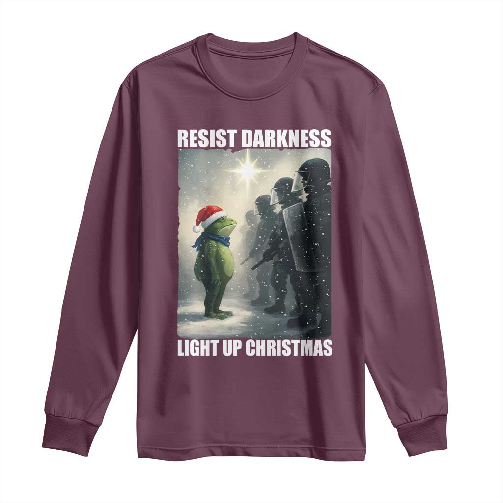 Resist Frog Christmas Long Sleeve Shirt Funny Portland Protest ICE Activist Meme - Wonder Print Shop
